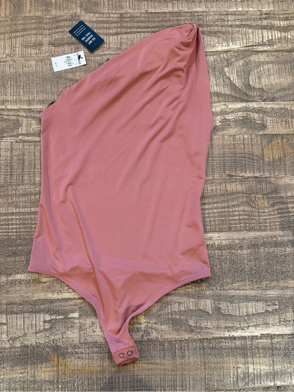 Express Twisted One-Shoulder Silky Body Contour Bodysuit Sz S NWT